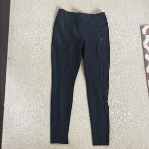 Athleta Stretch Black Ponte Golf pants with 3 Zip Pockets Size Medium Tall